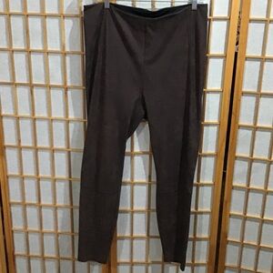 LYSSE VEGAN BROWN “SUEDE” PANTS
